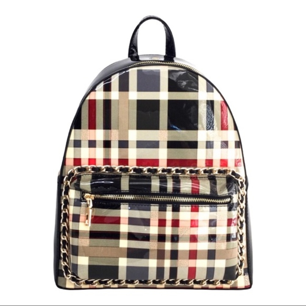 Diophy Plaid Backpack